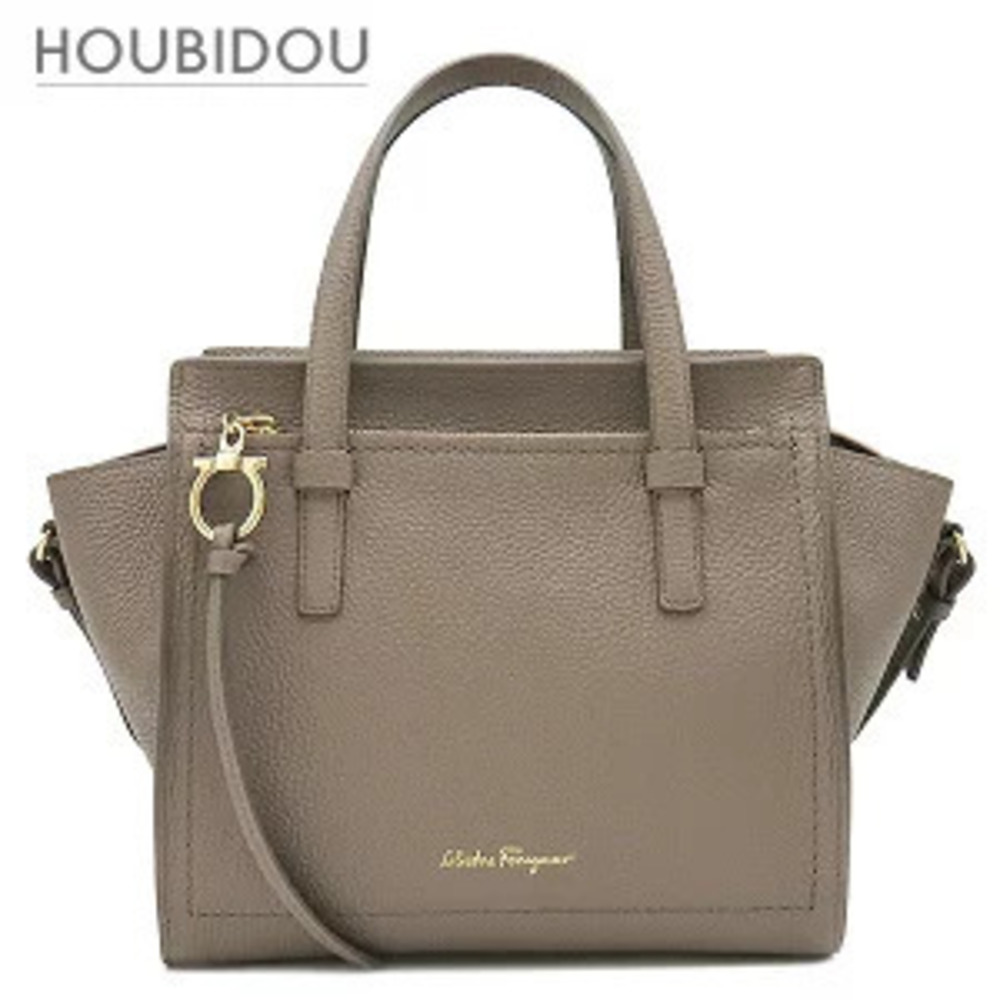 Salvatore Ferragamo bag Amy leather Caraway Seed Greige Gray Gancini